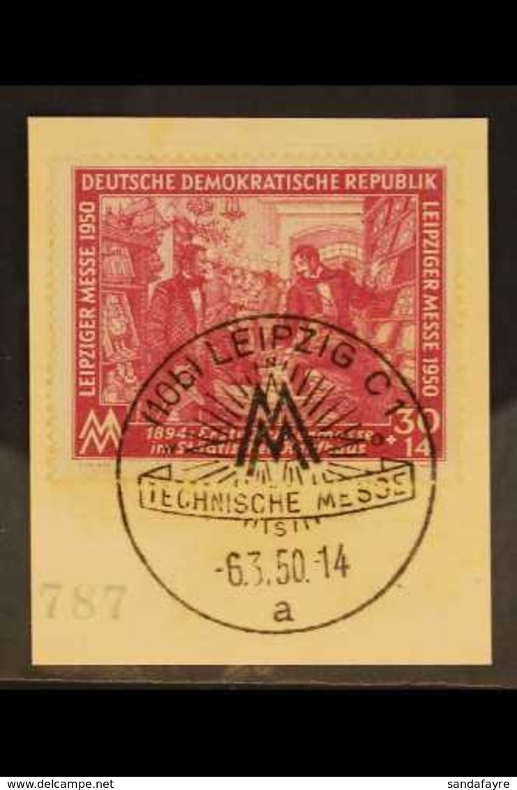 1950 30pf Rose-carmine Leipzig Spring Fair 'white Spot On Two M' PLATE FLAW (position 5), Michel 249 PF I, Very Fine Use - Autres & Non Classés