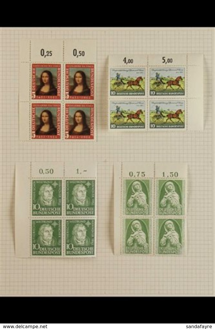 1952-1955 ALL DIFFERENT MINT / NHM BLOCKS OF FOUR. A MINT/NHM COLLECTION Of Marginal & Corner Blocks Of 4 Presented On A - Otros & Sin Clasificación