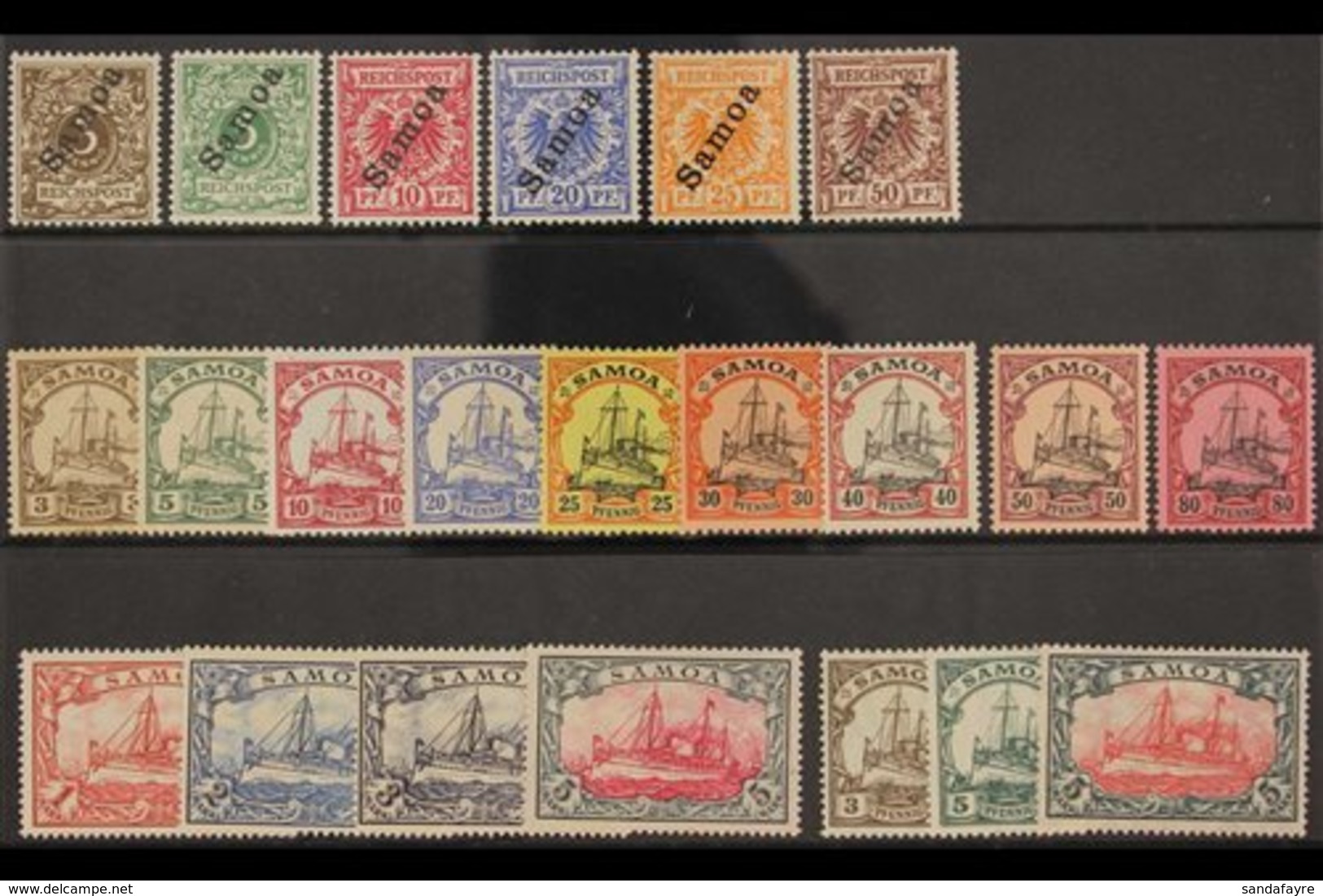 SAMOA 1900-1919 COMPREHENSIVE MINT COLLECTION Presented On A Stock Card That Includes The 1900-1901 "Samoa" Overprinted  - Other & Unclassified