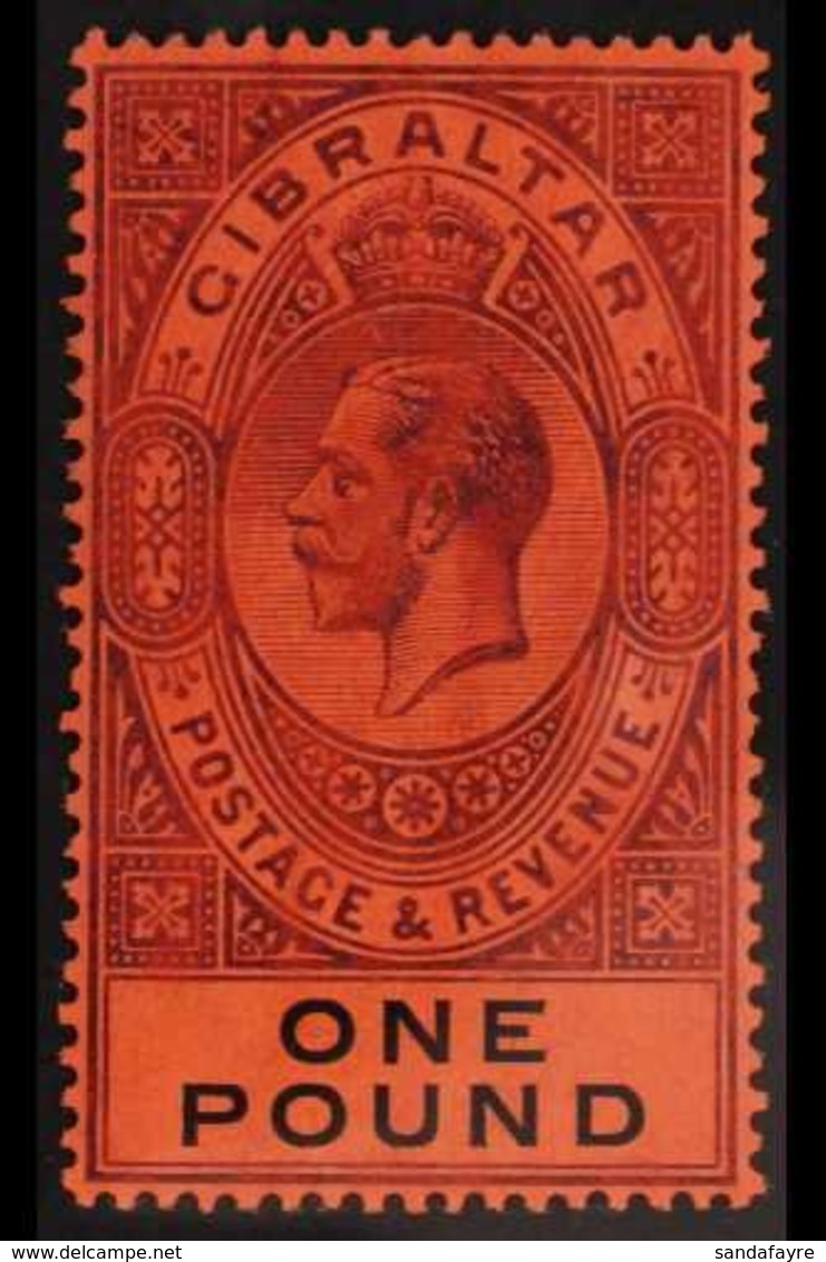 1912-24 £1 Dull Purple And Black / Red, SG 85, Very Fine Mint. For More Images, Please Visit Http://www.sandafayre.com/i - Gibraltar