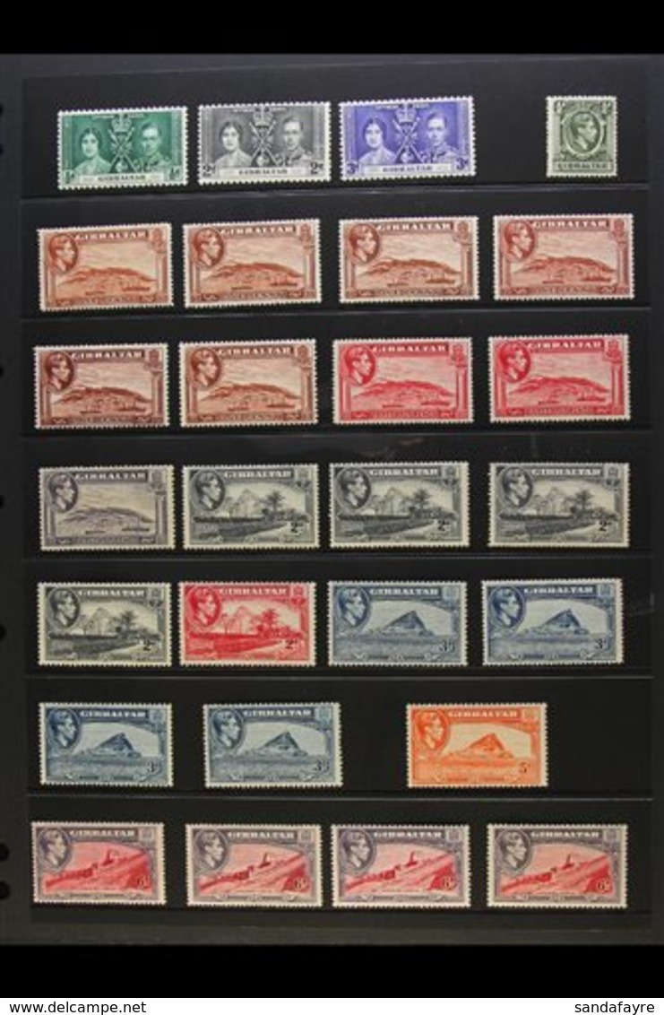 1937-52 A COMPLETE KGVI MINT BASIC COLLECTION (Cat £2350+) Presented On A Pair Of Stock Pages. Includes 1937 Coronation, - Gibraltar