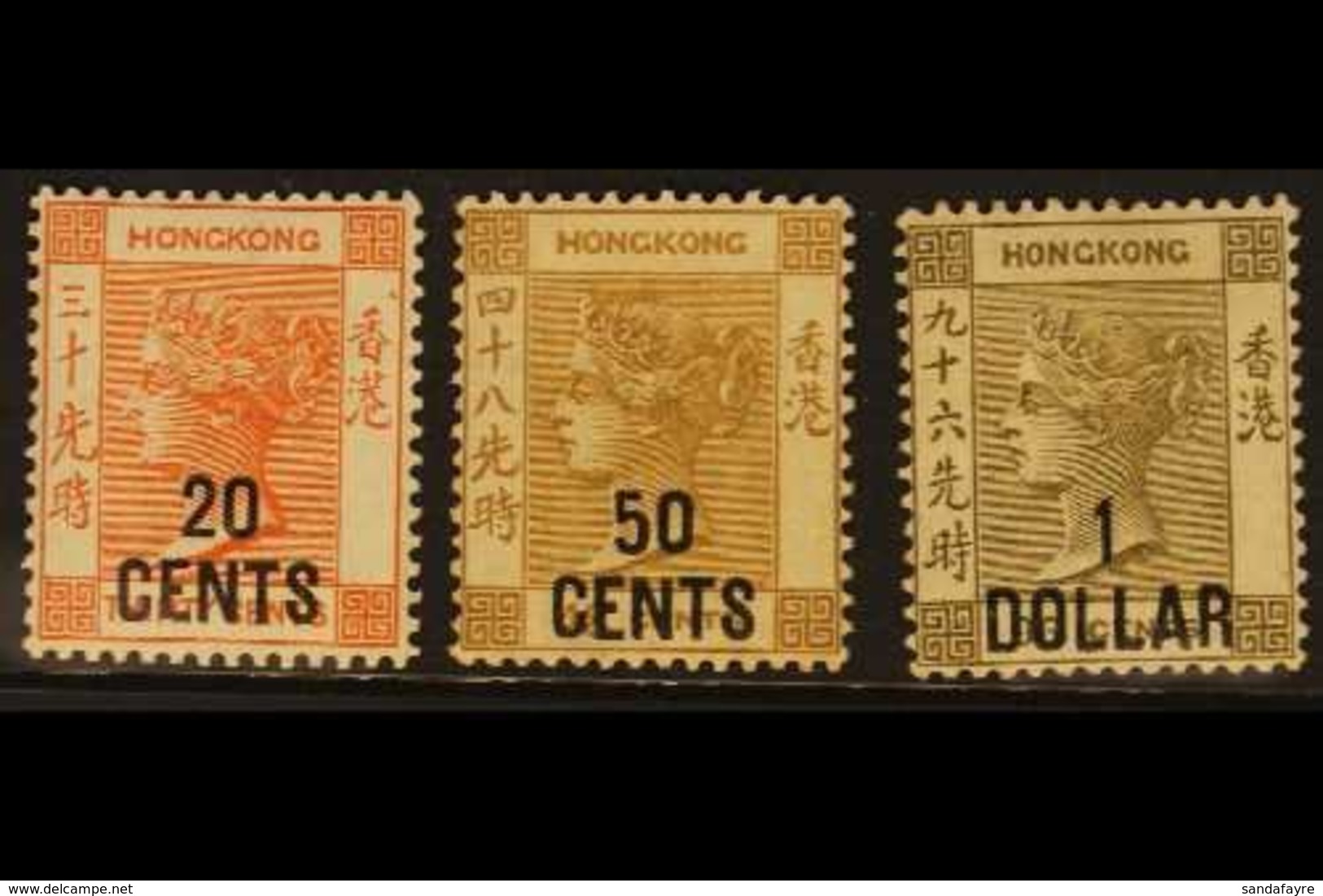 1885 20c On 30c, 50c On 48c & $1 On 96c, SG 40/2, Mint, Cat.£1350 (3 Stamps). For More Images, Please Visit Http://www.s - Autres & Non Classés