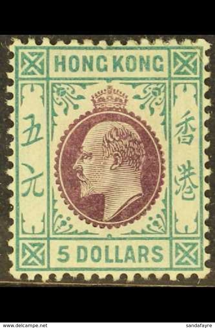 1904-06 $5 Purple And Blue-green, SG 89, Fine Mint. For More Images, Please Visit Http://www.sandafayre.com/itemdetails. - Other & Unclassified