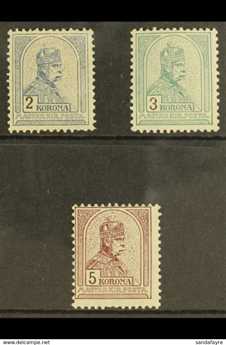 1900 2k, 3k And 5k Franz Josef High Values, Mi 68/70A, Very Fine And Fresh Mint. Cat €800 (£680) (3 Stamps) For More Ima - Autres & Non Classés