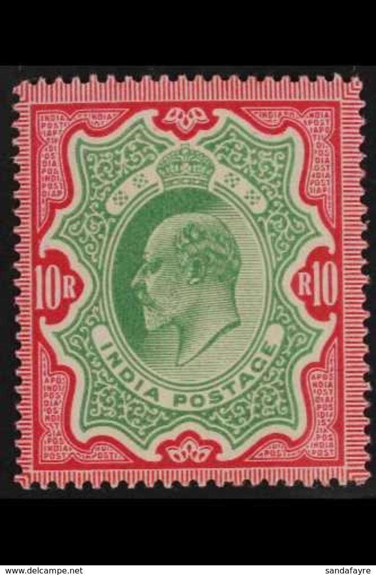 1902-11 10R Green And Carmine, SG 144, Very Fine Lightly Hinged Mint. Lovely! For More Images, Please Visit Http://www.s - Other & Unclassified