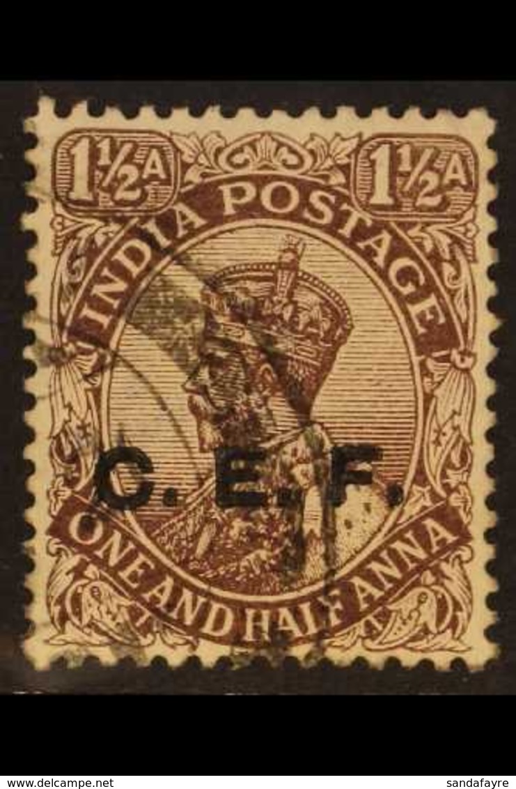 1914-22. CHINA EXPEDITIONARY FORCE KGV 1½a Chocolate (Type A), SG C26, Fine Cds Used. For More Images, Please Visit Http - Otros & Sin Clasificación