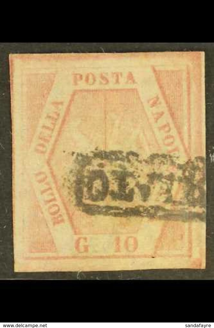 NAPLES 1858 10g Rose, Imperf, SG 5A, Good To Fine Used, Margins Cut Clear Of Design, Good Looker. For More Images, Pleas - Unclassified