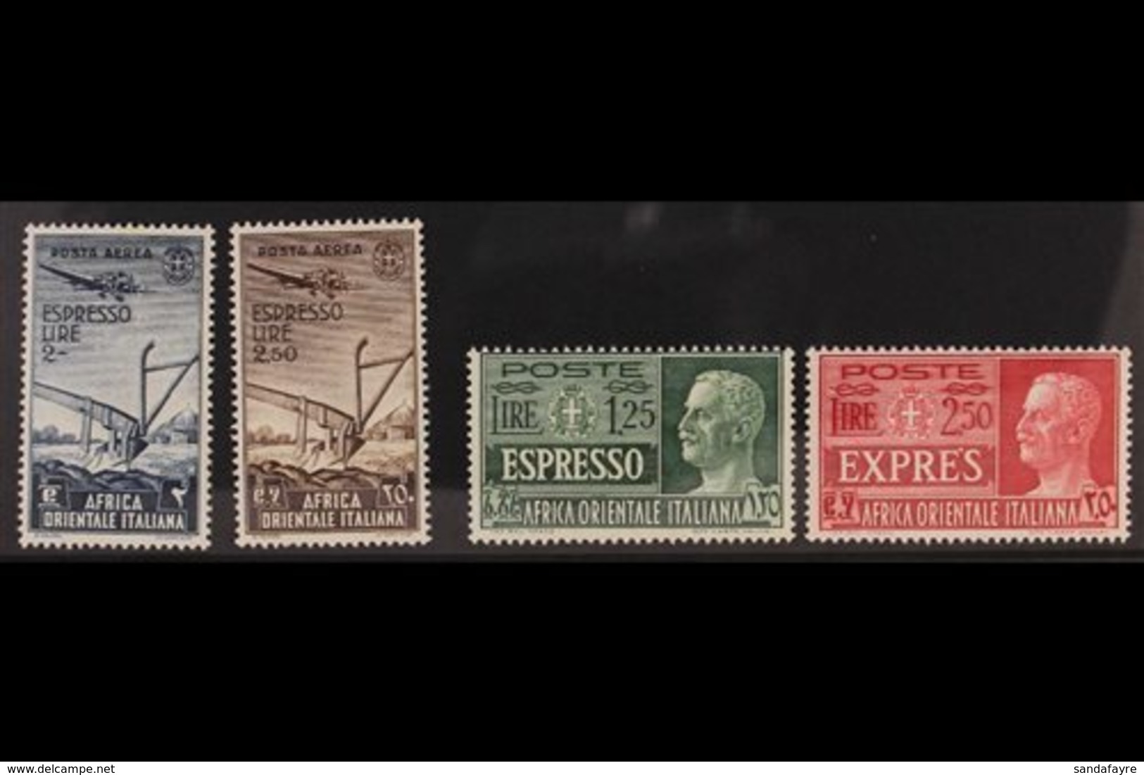 ITALIAN EAST AFRICA 1938 Air Express And Express Complete Sets (Sassone A12/13 & E1/2, SG E32/35), Never Hinged Mint. (4 - Autres & Non Classés