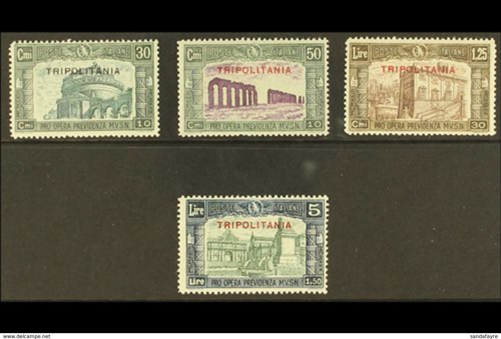 TRIPOLITANIA 1930 National Defence Overprints Complete Set (Sassone 69/72, SG 94/97), Never Hinged Mint, Very Fresh. (4  - Altri & Non Classificati