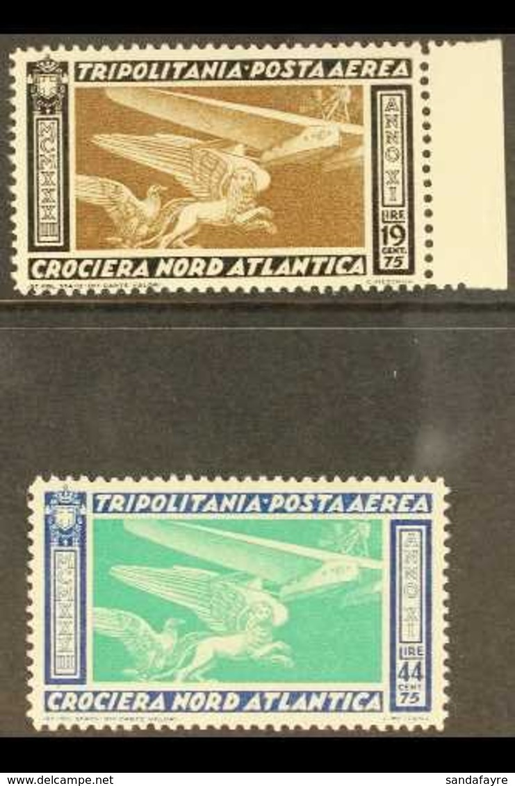 TRIPOLITANIA 1933 Air Balbo Flight Complete Set (Sassone 28/29, SG 177/78), Never Hinged Mint, Very Fresh, Both Stamps E - Altri & Non Classificati
