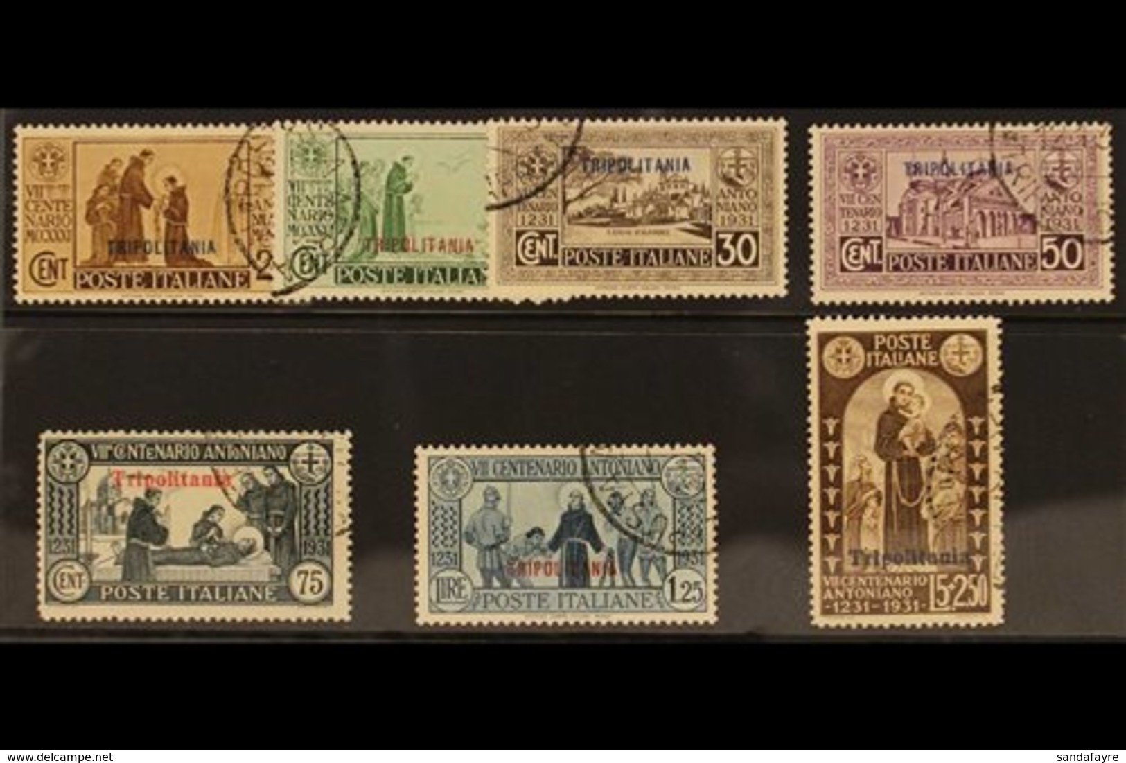 TRIPOLITANIA 1931 St Anthony Of Padua Complete Set (Sass. S. 21, SG 132/38), Very Fine Used. (7 Stamps) For More Images, - Autres & Non Classés