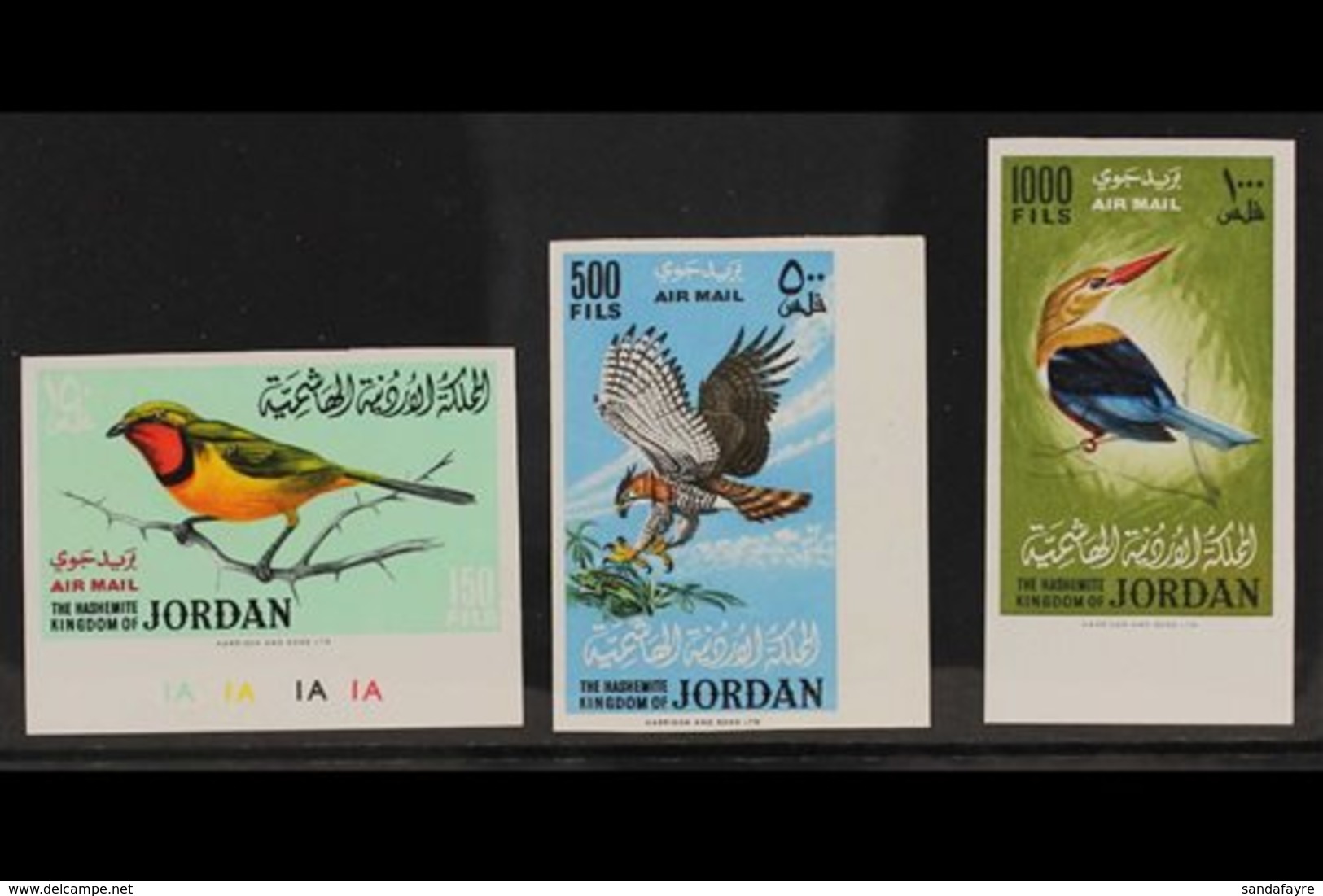 1964 Birds Airmail Set, IMPERF, SG 627/9, Superb Never Hinged Mint. (3 Stamps) For More Images, Please Visit Http://www. - Jordania