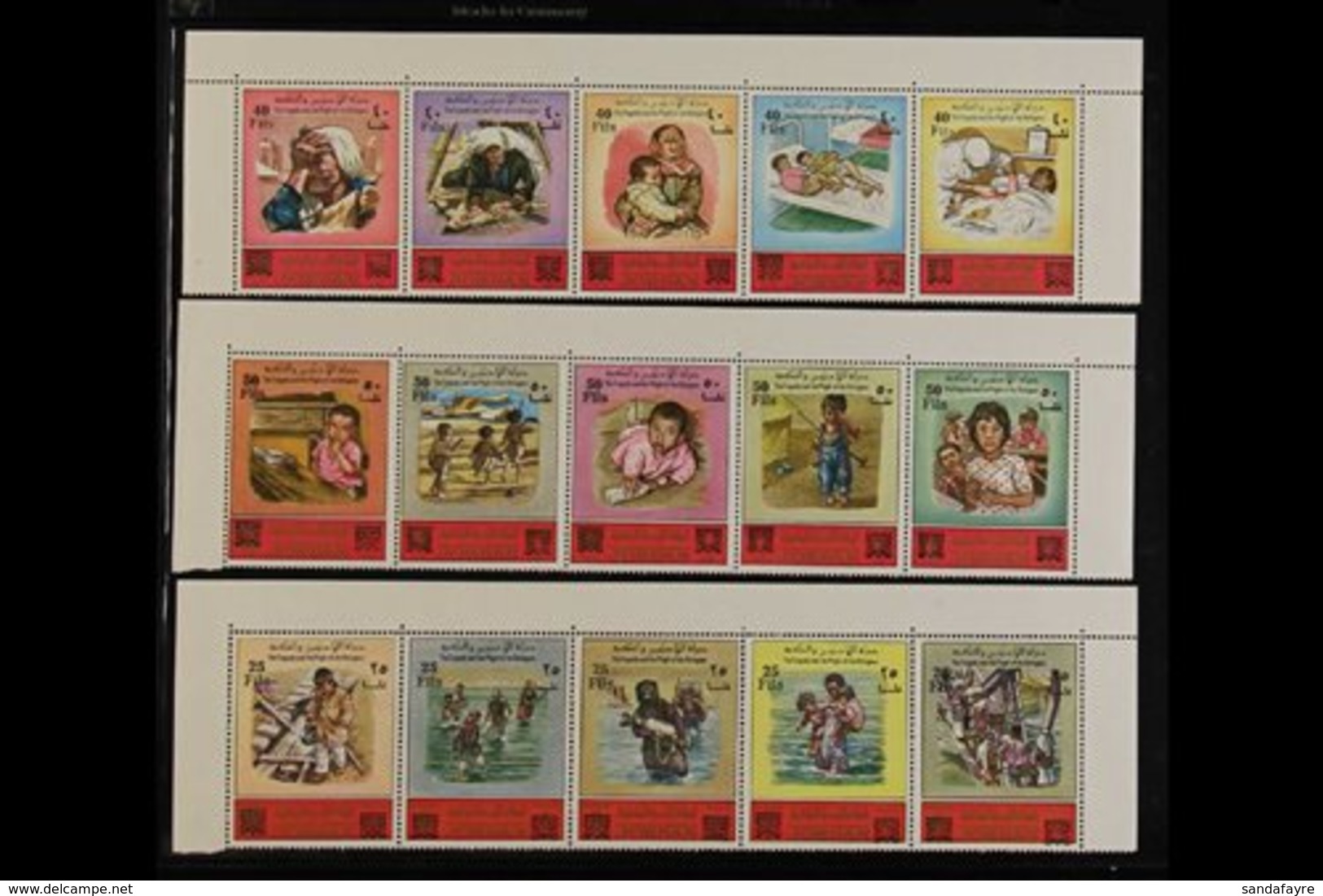 1976 Surcharges On 'Tragedy Of The Refugees' And 'Tragedy In The Holy Lands' Complete Sets, SG 1137/66 & 1167/96, Superb - Jordania