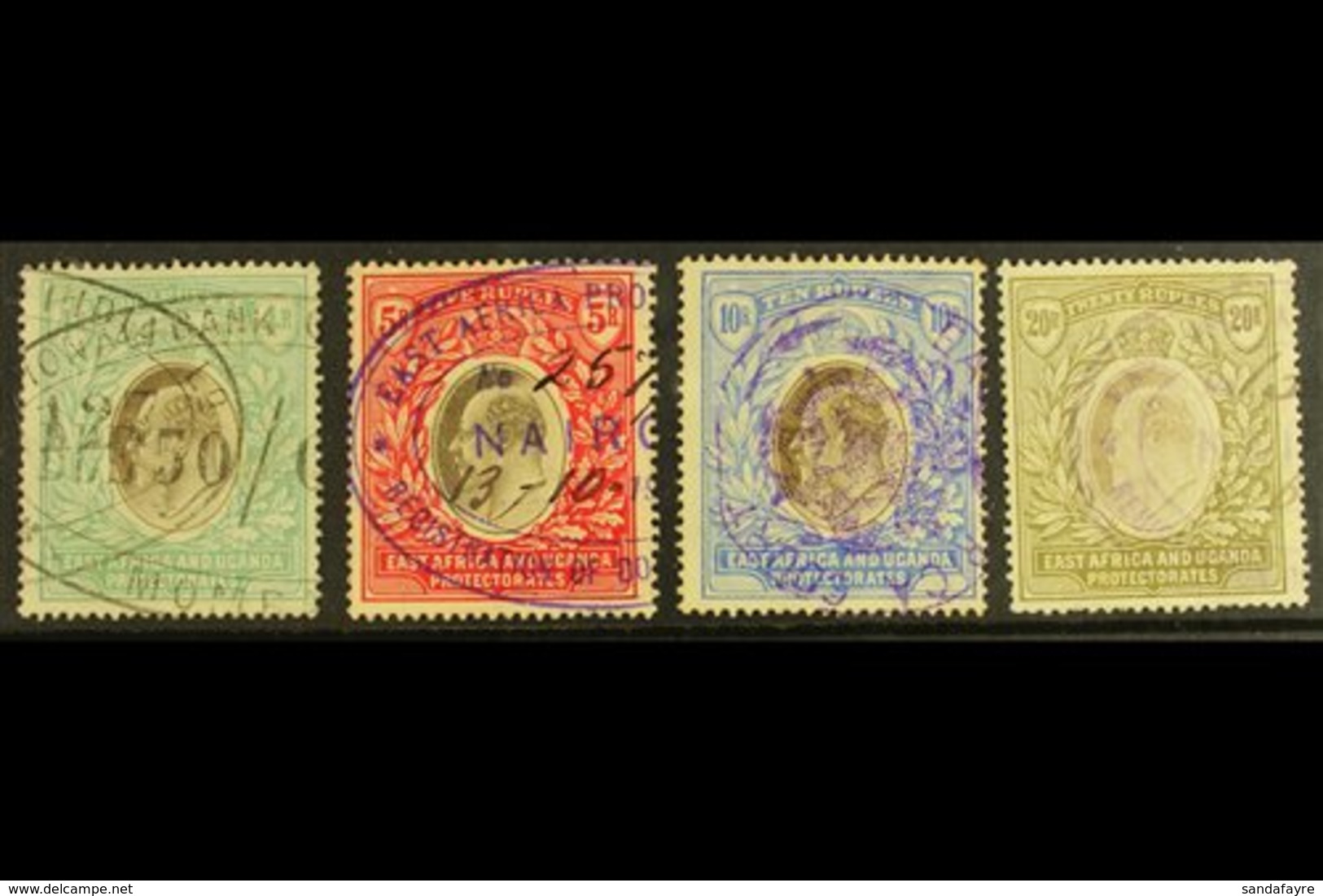 1904-7 4r, 5r, 10r & 20r Wmk Mult Crown CA, SG 29/32, Fiscally Used (4). For More Images, Please Visit Http://www.sandaf - Vide
