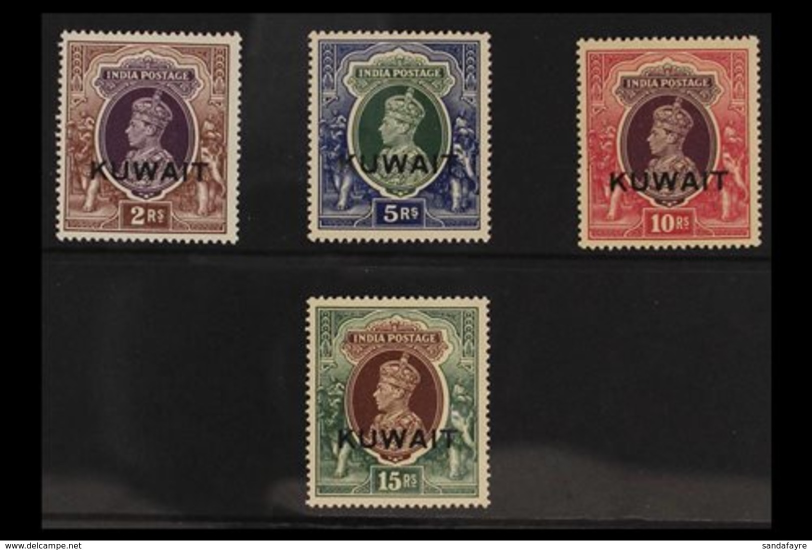 1938 Geo VI High Values, 2r - 15r, SG B48 - 51w, Superb Never Hinged Mint. (4 Stamps) For More Images, Please Visit Http - Kuwait