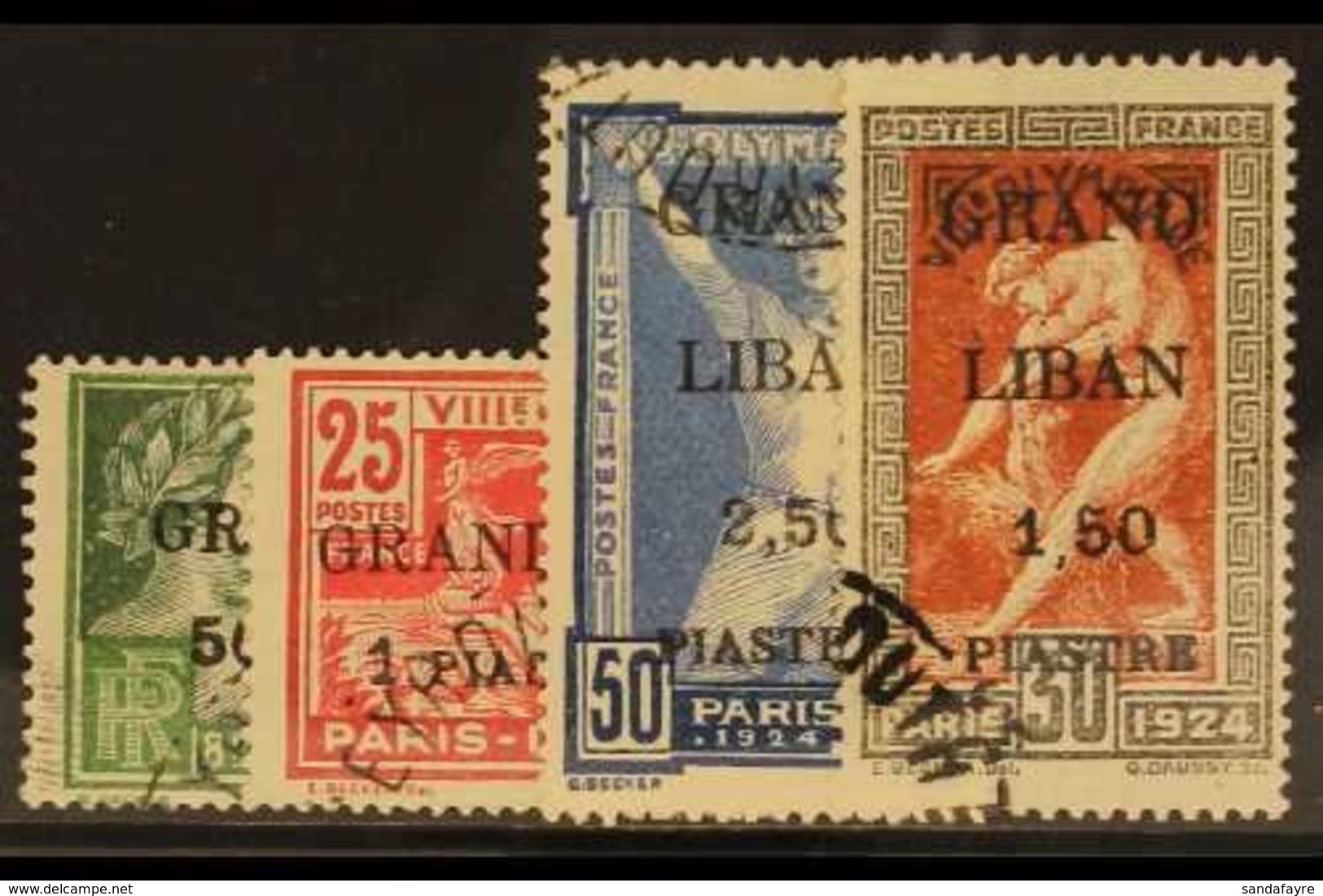 1924 Olympic Games Set Surcharged, SG 18/21, Fine Used. (4 Stamps) For More Images, Please Visit Http://www.sandafayre.c - Lebanon