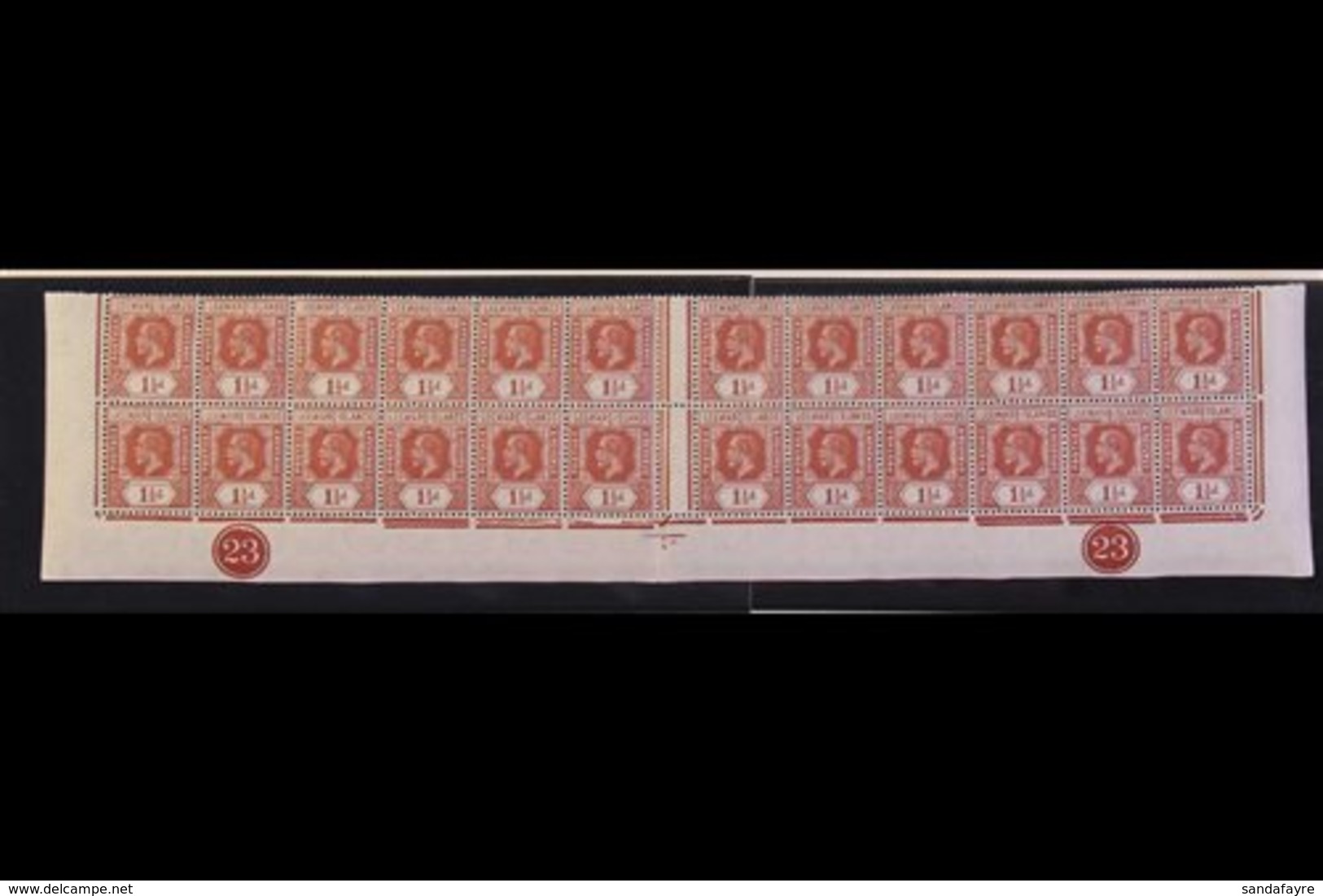 1929 1½d Red- Brown Wmk Mult Script CA (SG 64) LOWER SHEET PORTION Of 24 Stamps Being The Lower Two Rows Bearing Two Pla - Leeward  Islands