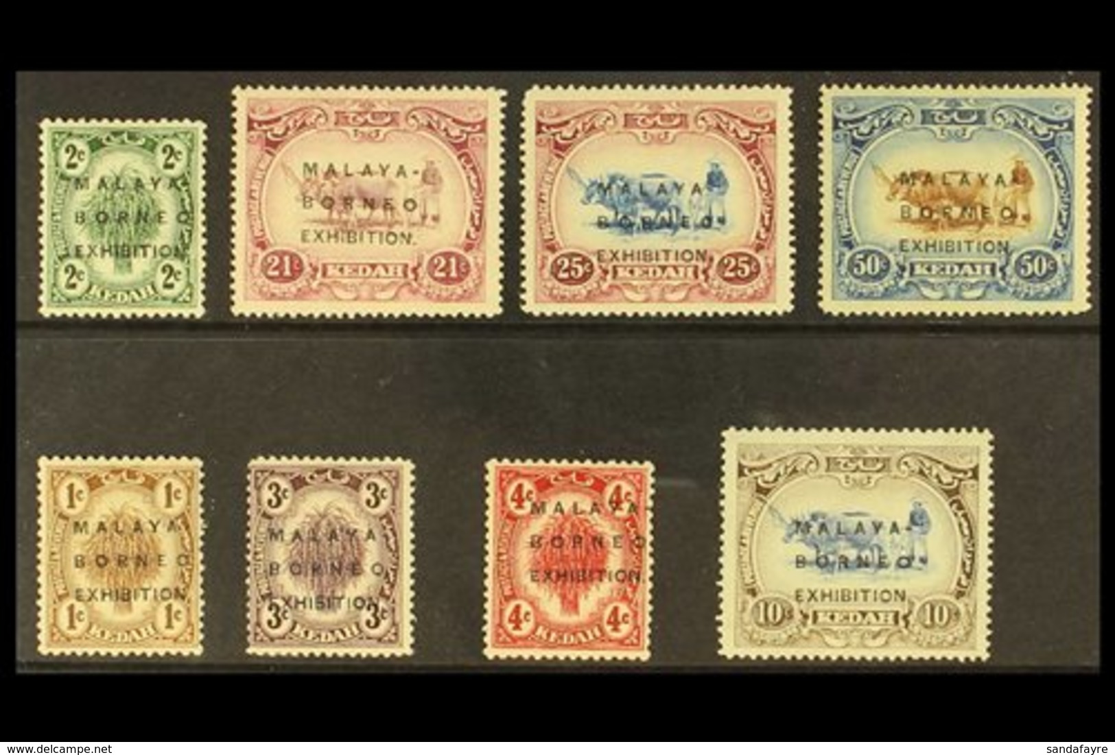 KEDAH 1922 Exhibition Set, SG 41/48, Fine Mint, Usual Toned Gum. (8 Stamps) For More Images, Please Visit Http://www.san - Other & Unclassified