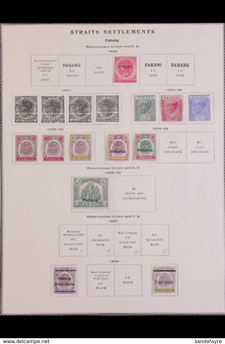 PAHANG 1890 - 1957 Superb Mint Only Collection On Printed Album Pages Including 1891 Set, 1895 Set, 1898 10c, 25c And $1 - Autres & Non Classés