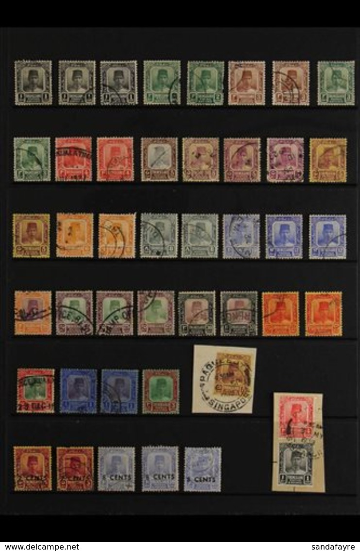 TRENGGANU 1926-41 USED COLLECTION Neatly Presented On A Stock Page, We See The Suleiman 1921-41 Definitives Set To $3 Wi - Andere & Zonder Classificatie