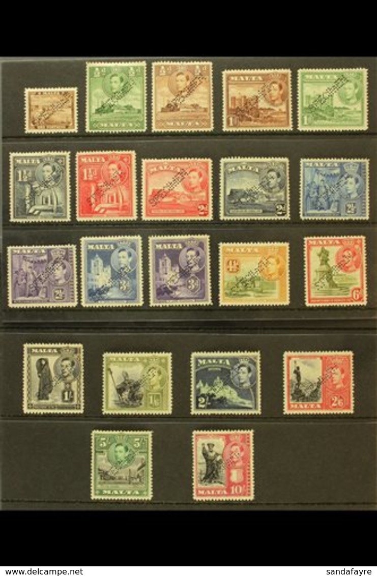 1938 Geo VI Set Complete, Perforated "Specimen", SG 217s/31s, Very Fine Mint Large Part Og. Rare Set. (21 Stamps) For Mo - Malte (...-1964)