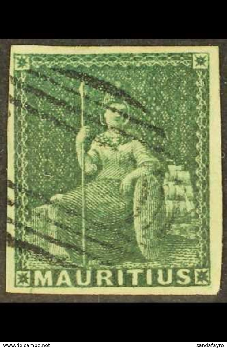 1858-62 (4d) Green Britannia, Imperf, SG 27, Very Fine Used, Four Clear Margins. Great Looker! For More Images, Please V - Maurice (...-1967)