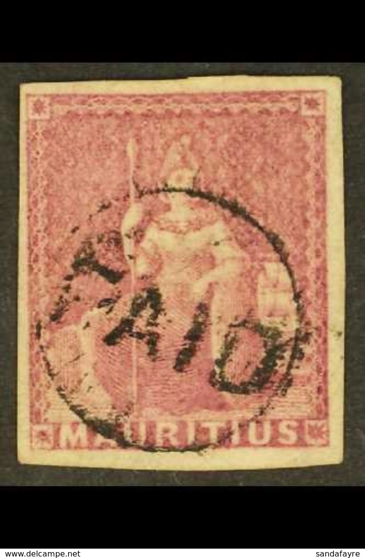 1858-62 (9d) Dull Magenta, Britannia, Imperf, SG 29, Fine Used With "PAID" Circular Cancel. For More Images, Please Visi - Maurice (...-1967)