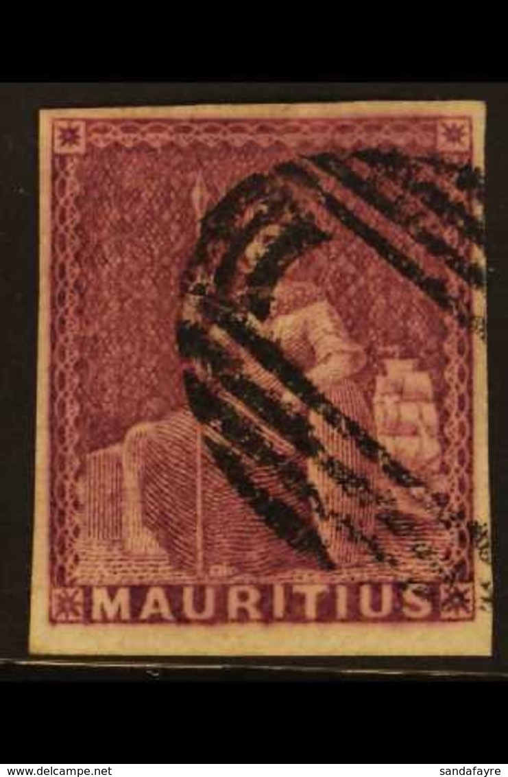 1858-62 (9d) Dull Magenta Imperforate, SG 29, Four Clear Margins & Neat Barred Cancellation. Lovely Colour. For More Ima - Mauritius (...-1967)