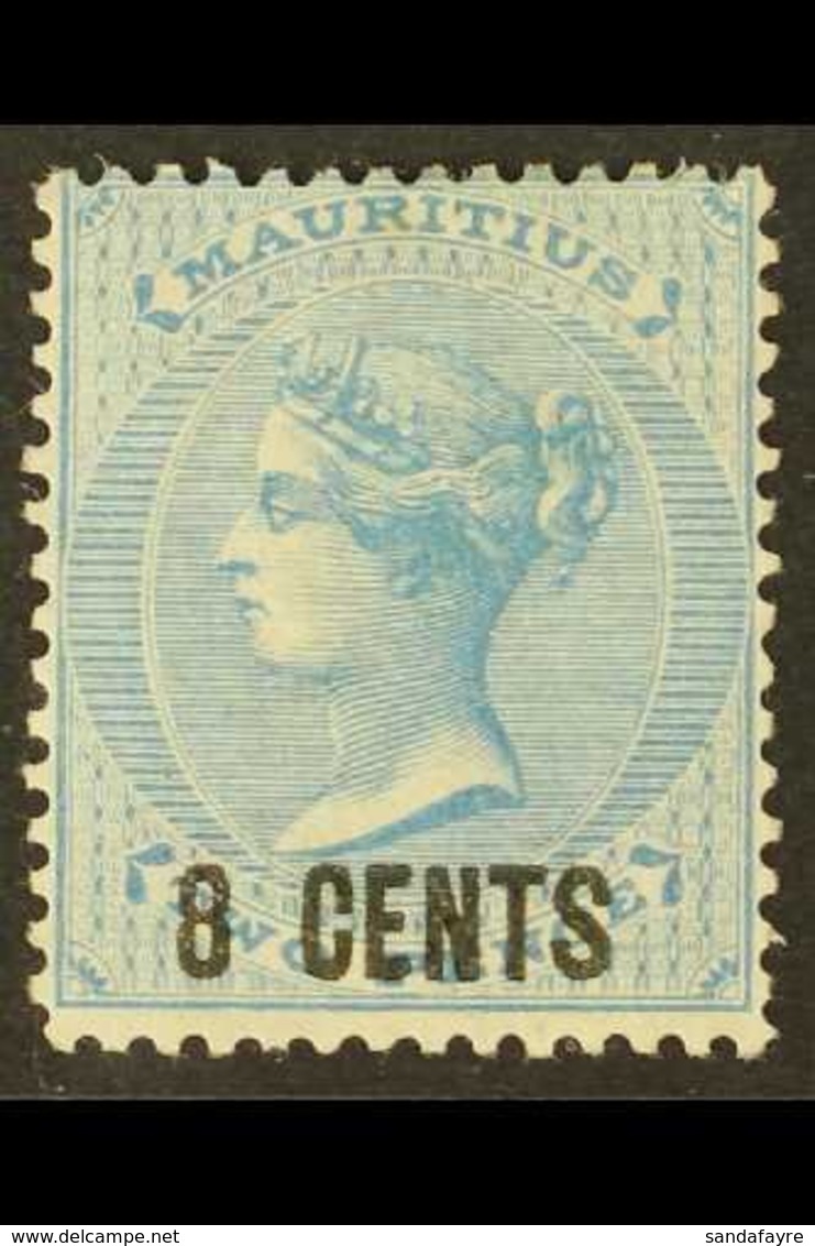 1878 8c On 2d Blue, CC Wmk, SG 85, Fine Mint For More Images, Please Visit Http://www.sandafayre.com/itemdetails.aspx?s= - Maurice (...-1967)