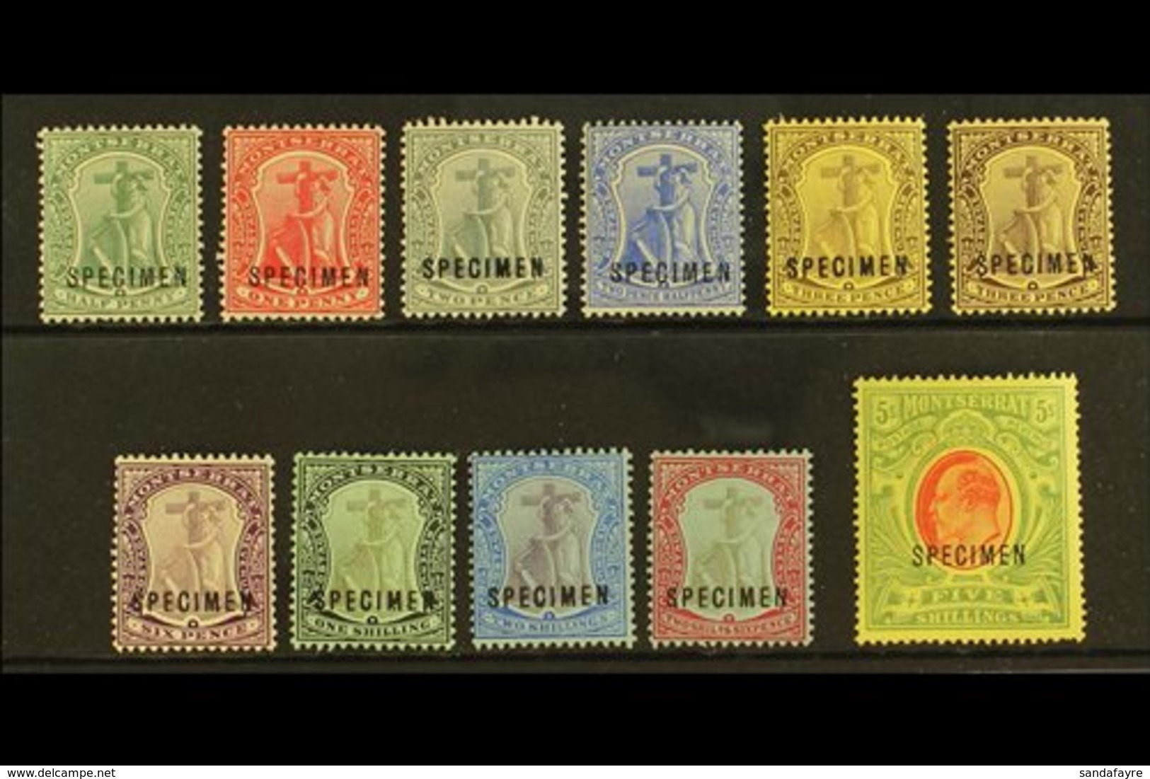 1908-14 Complete Set With "SPECIMEN" Overprints Inc Both 3d, SG 35s/47s & 40as, Fine Mint, 5s With One Shortish Perf At  - Montserrat