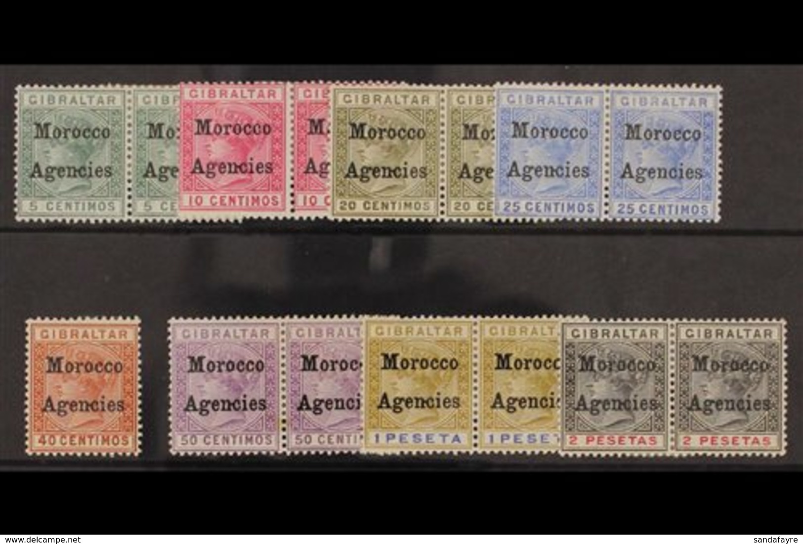 1899 Set Complete In Pairs (except 40c) With One Showing The Variety "Hyphen Between N - C", SG 9/16c, Very Fine Mint. ( - Sonstige & Ohne Zuordnung