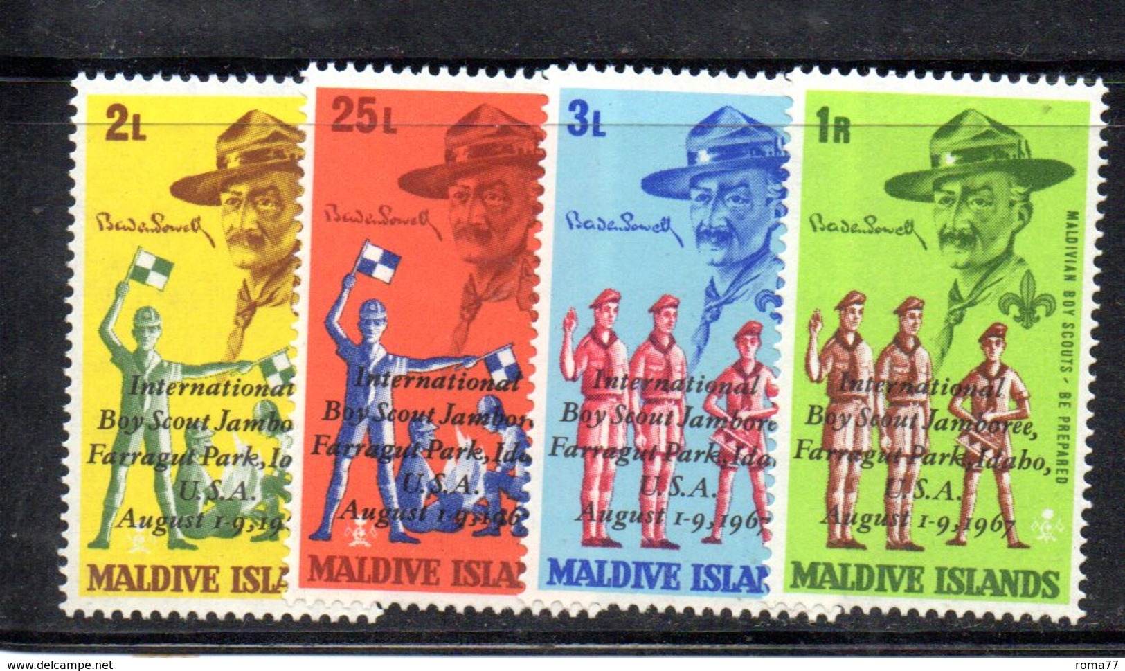 APR2167 - MALDIVE 1968 , Serie  Yvert N. 270/273  ***  MNH  (2380A) .  Scout - Maldiven (1965-...)