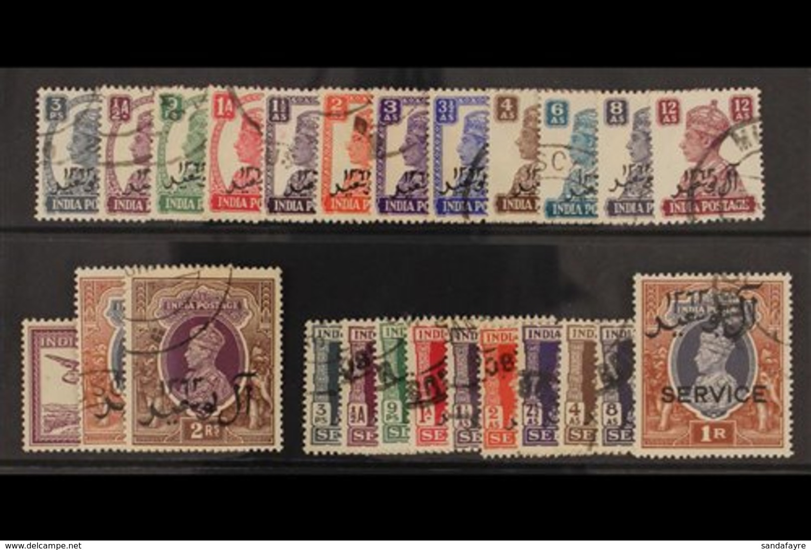 1944 Postage And Officials Complete, SG 1/15, O1/10, Very Fine Used. (25 Stamps) For More Images, Please Visit Http://ww - Oman