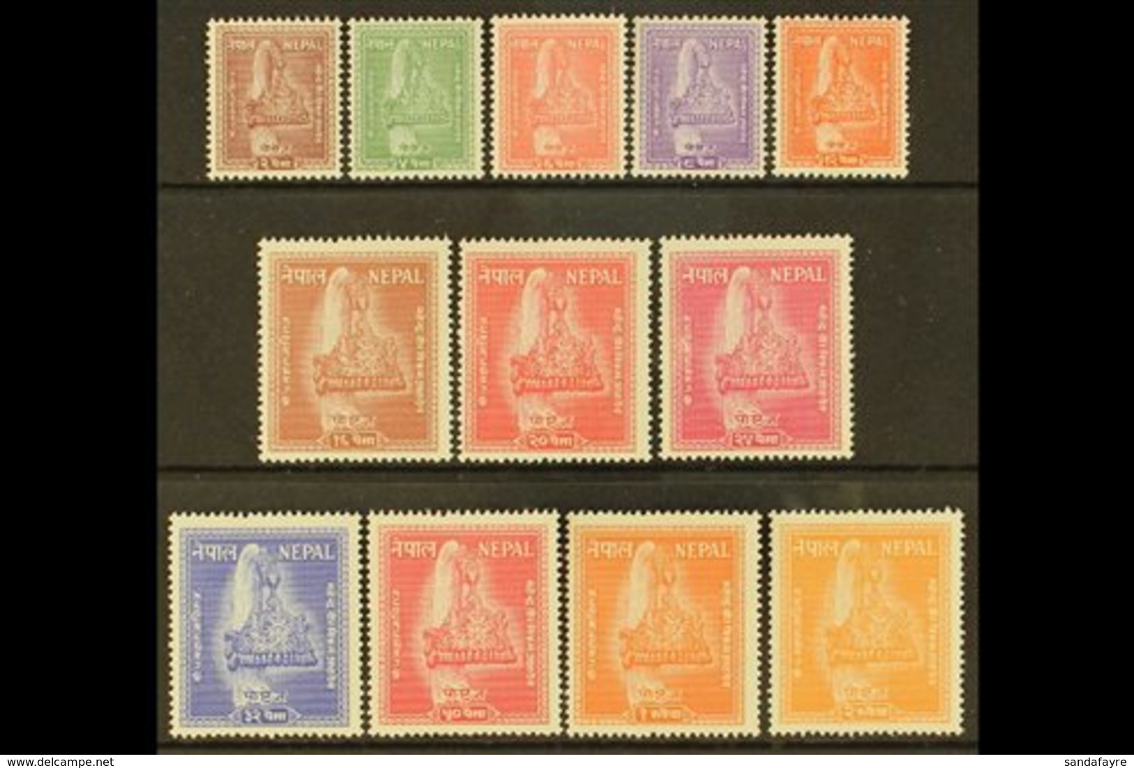 1957 Nepalese Crown Set, SG 103/114, Never Hinged Mint (12 Stamps) For More Images, Please Visit Http://www.sandafayre.c - Nepal