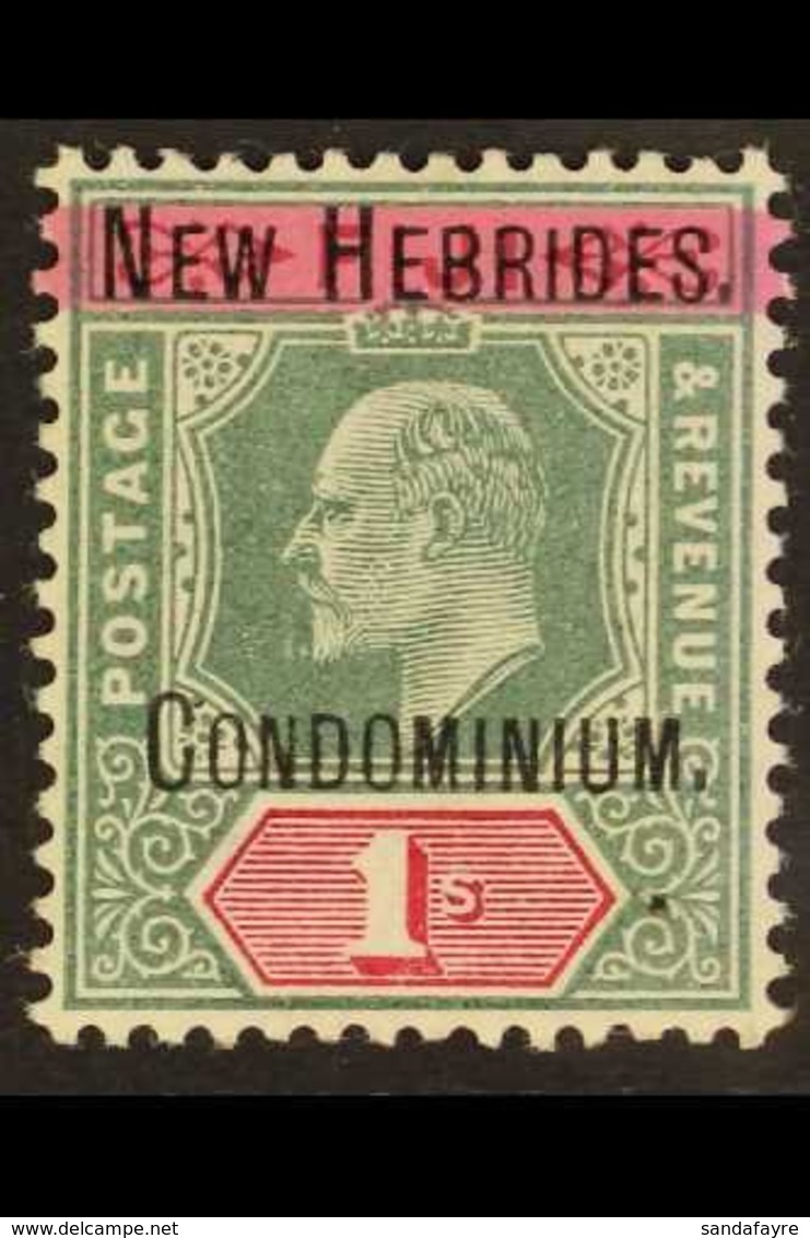 1908 1s Green And Carmine Wmk Crown CA, SG 9, Very Fine Mint. For More Images, Please Visit Http://www.sandafayre.com/it - Autres & Non Classés