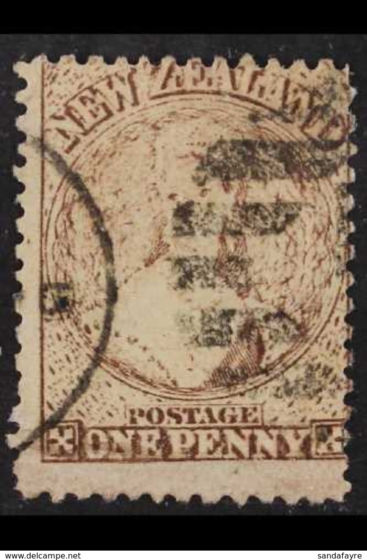 1873 1d Brown Perf 12½, Apparently With "NZ" Watermark (SG 140, Cat £9,000), Used. Probable Forgery - Offered "as Is". F - Autres & Non Classés
