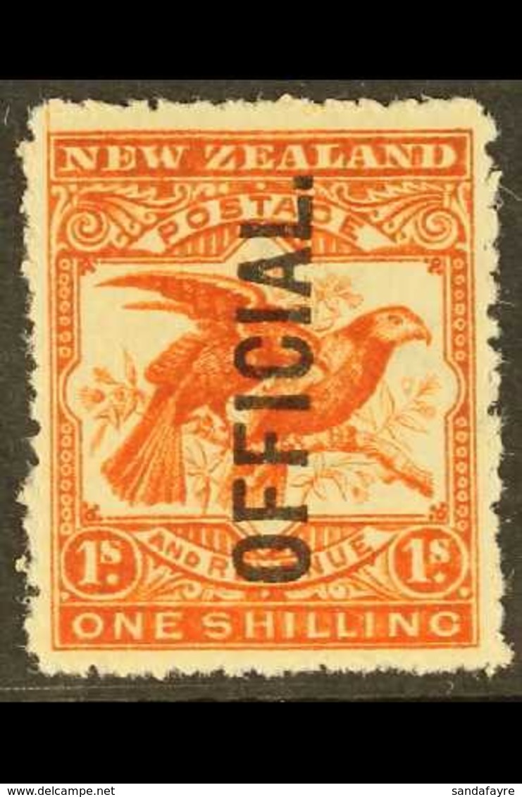 OFFICIALS 1907-11 1s Orange- Red Birds, SG O65, Never Hinged Mint. Superb & Fresh. For More Images, Please Visit Http:// - Autres & Non Classés