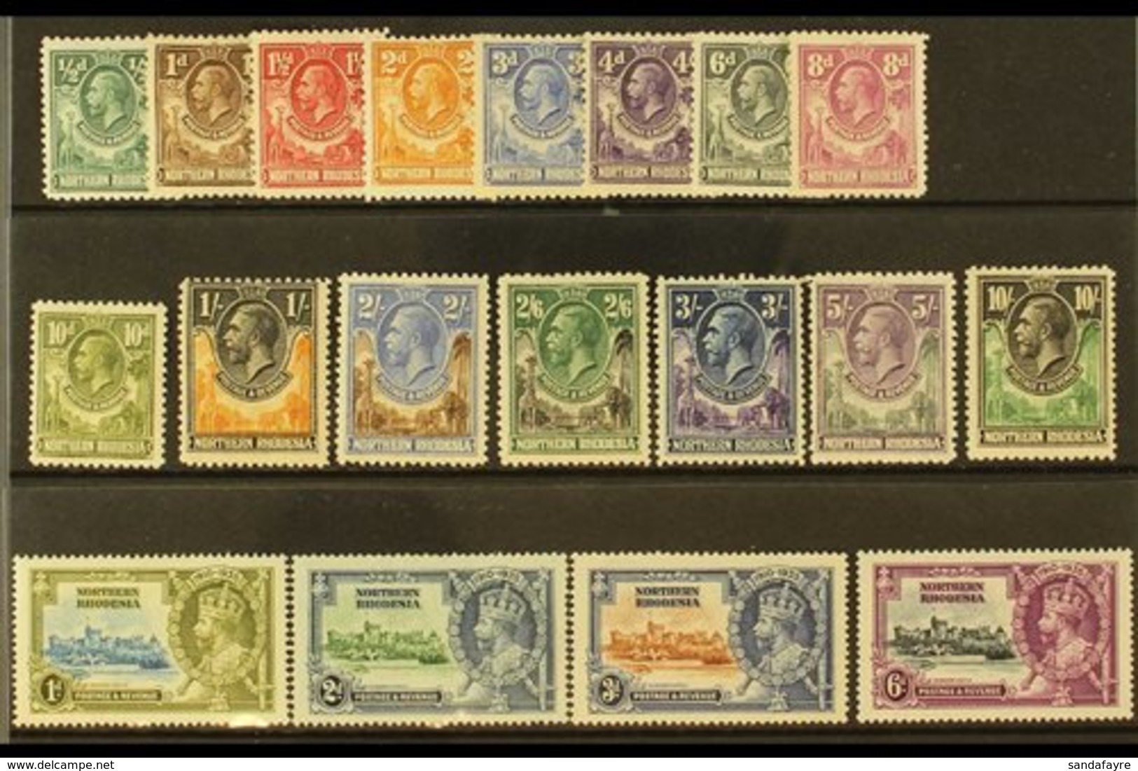 1925-36 KGV MINT COLLECTION Presented On A Stock Card That Includes 1925-29 Definitive Range With Most Values To 5s & 10 - Northern Rhodesia (...-1963)