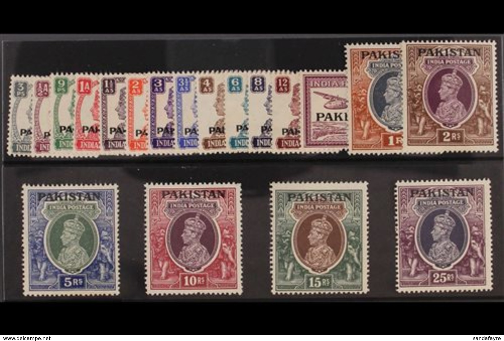 1947 Definitives Set Complete, SG 1/19, Never Hinged Mint. Fresh And Attractive! (19 Stamps) For More Images, Please Vis - Pakistán