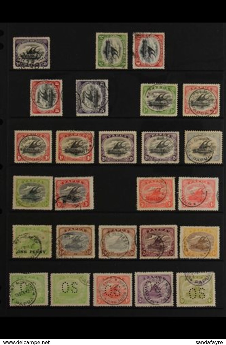 1901-1939 USED SELECTION Presented On Stock Pages That Includes An All Different Lakatoi Range To Various 4d, 1932-40 Pi - Papua New Guinea