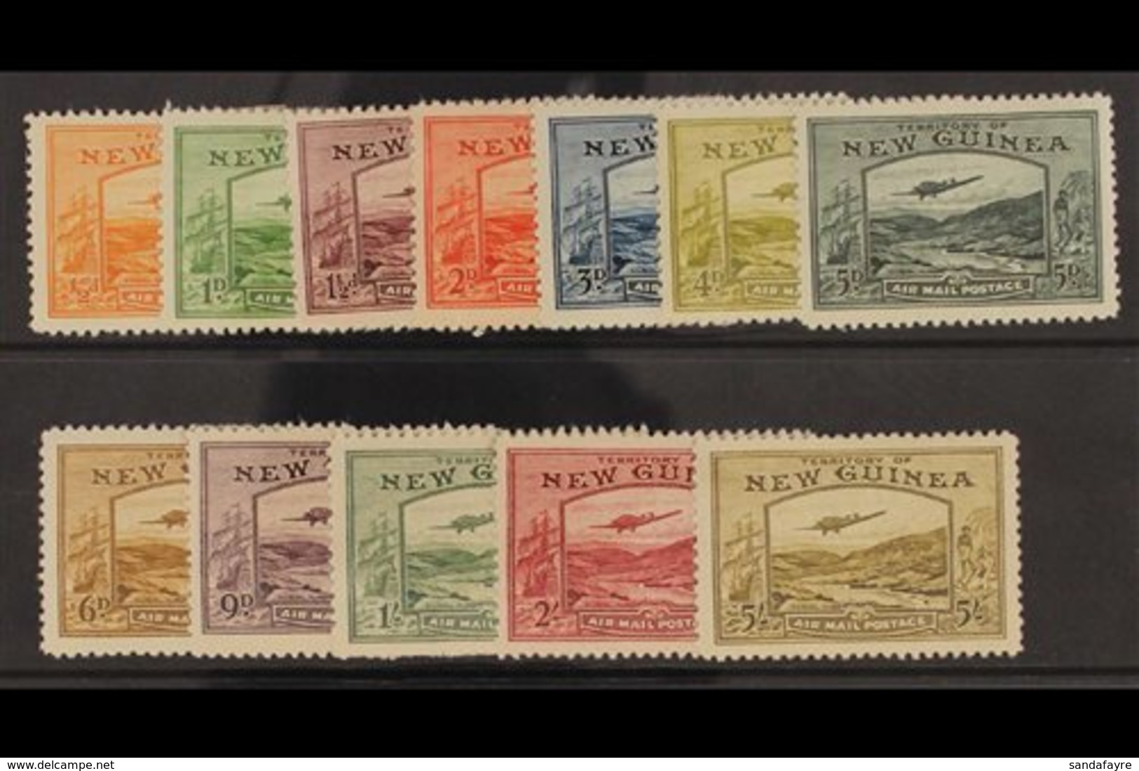 1939 Bulolo Goldfields, Airmail Set Complete To 5s, SG 212/23, Very Fine Mint. (12 Stamps) For More Images, Please Visit - Papua New Guinea