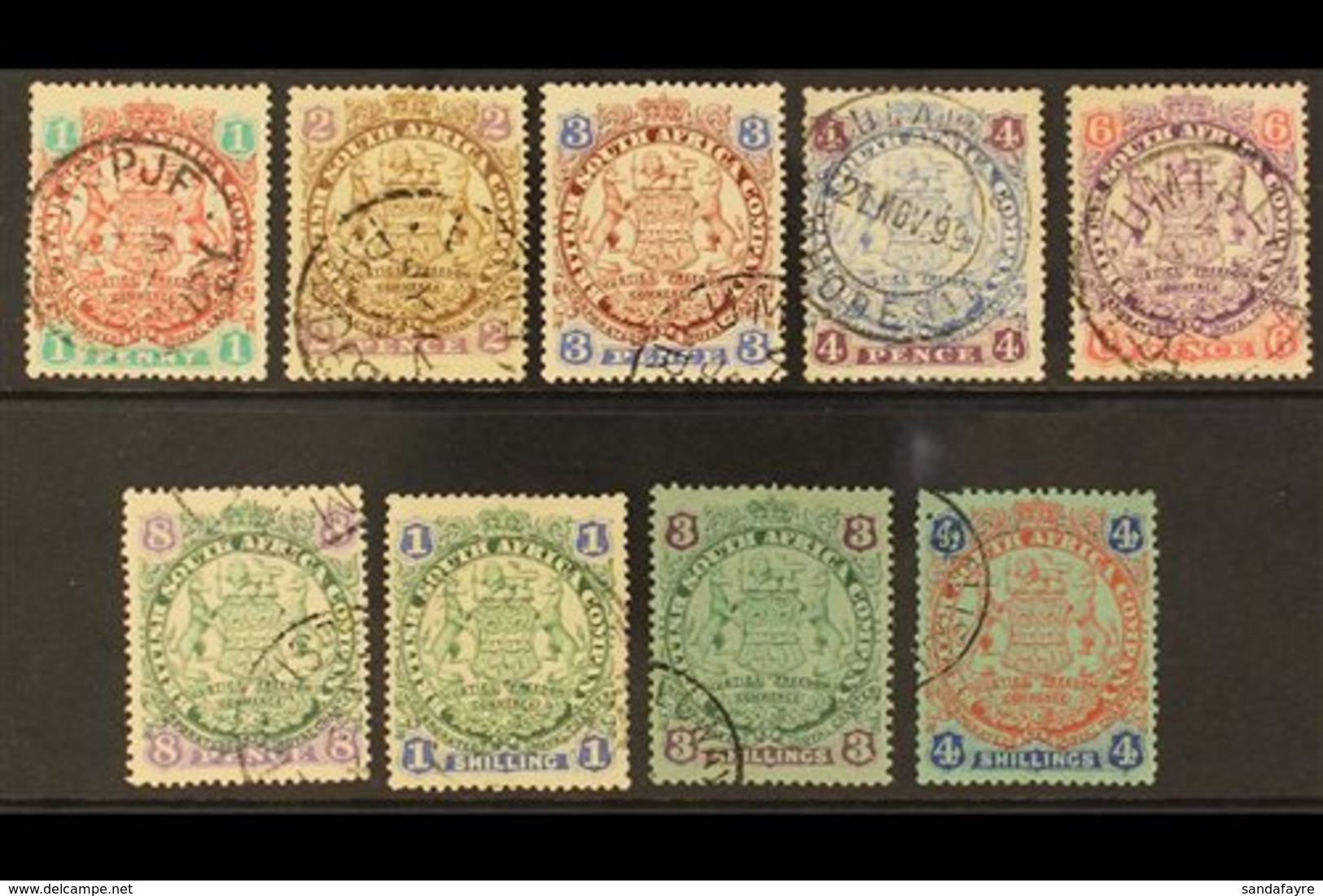 1896-7 Arms Defins, Die I, Complete Set, SG 29/37, Very Fine Used With C.d.s. Postmarks (9 Stamps). For More Images, Ple - Autres & Non Classés