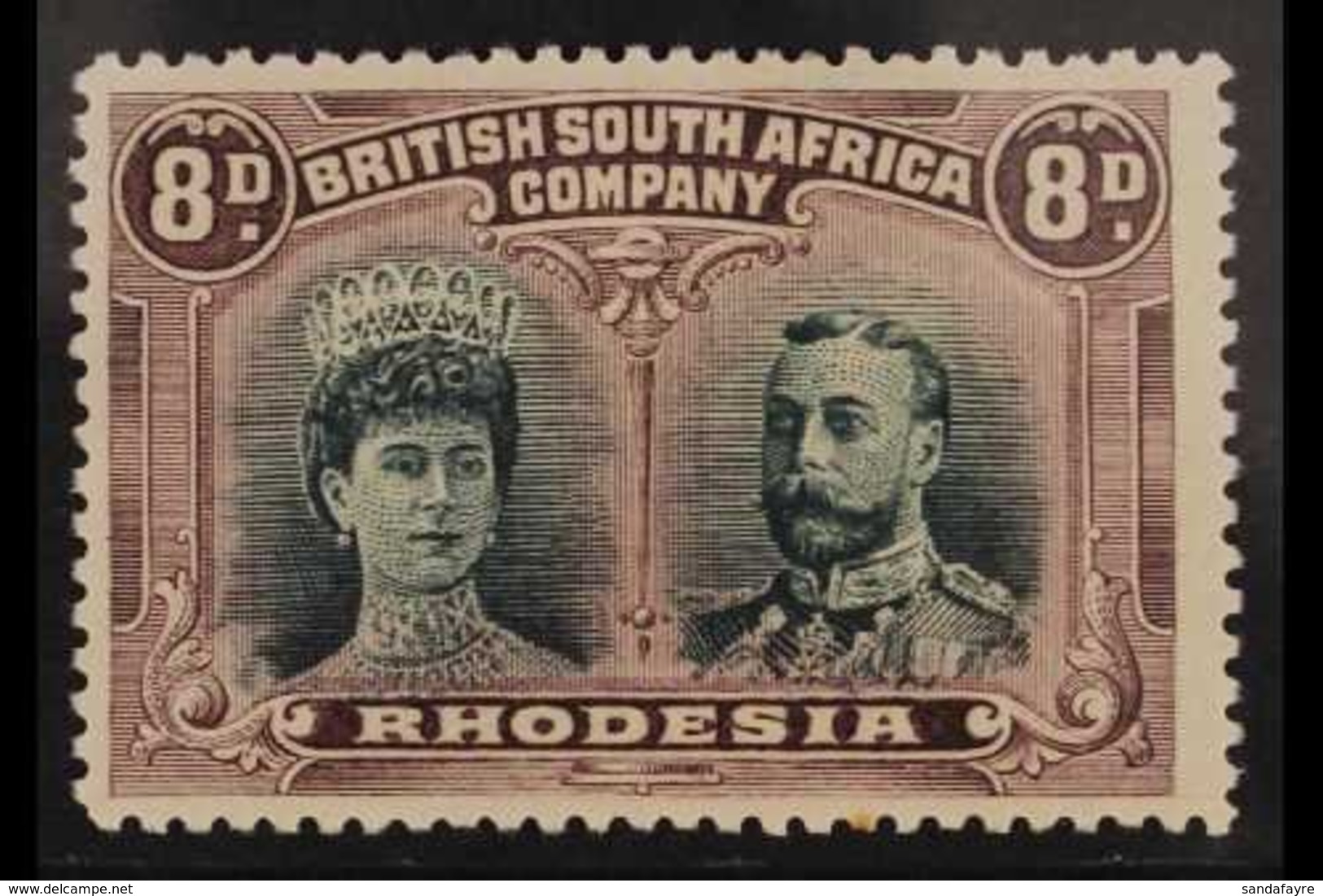 1910 8d Greenish Black And Purple, "Double Head", SG 148, Very Fine Mint. For More Images, Please Visit Http://www.sanda - Otros & Sin Clasificación