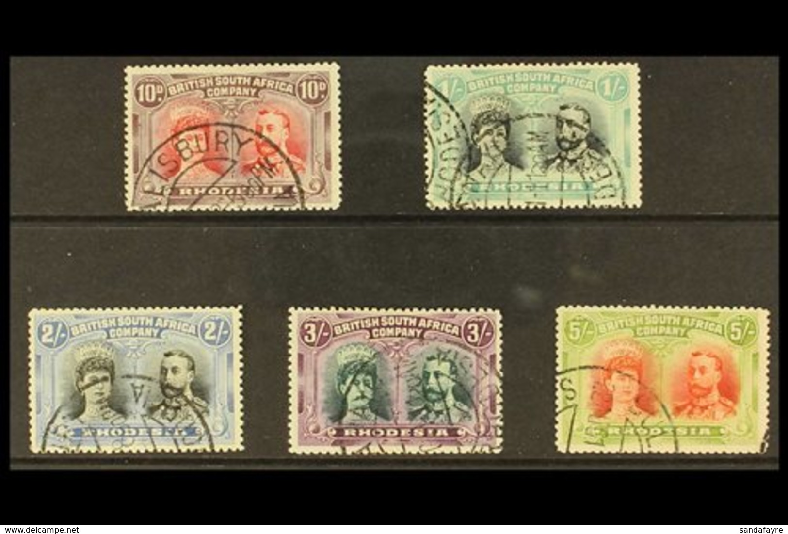 1910 Double Head Selection With 10d, 1s, 2s, 3s And 5s, SG 149, 152, 153, 158 And 160, Very Fine And Fresh. (5 Stamps) F - Otros & Sin Clasificación