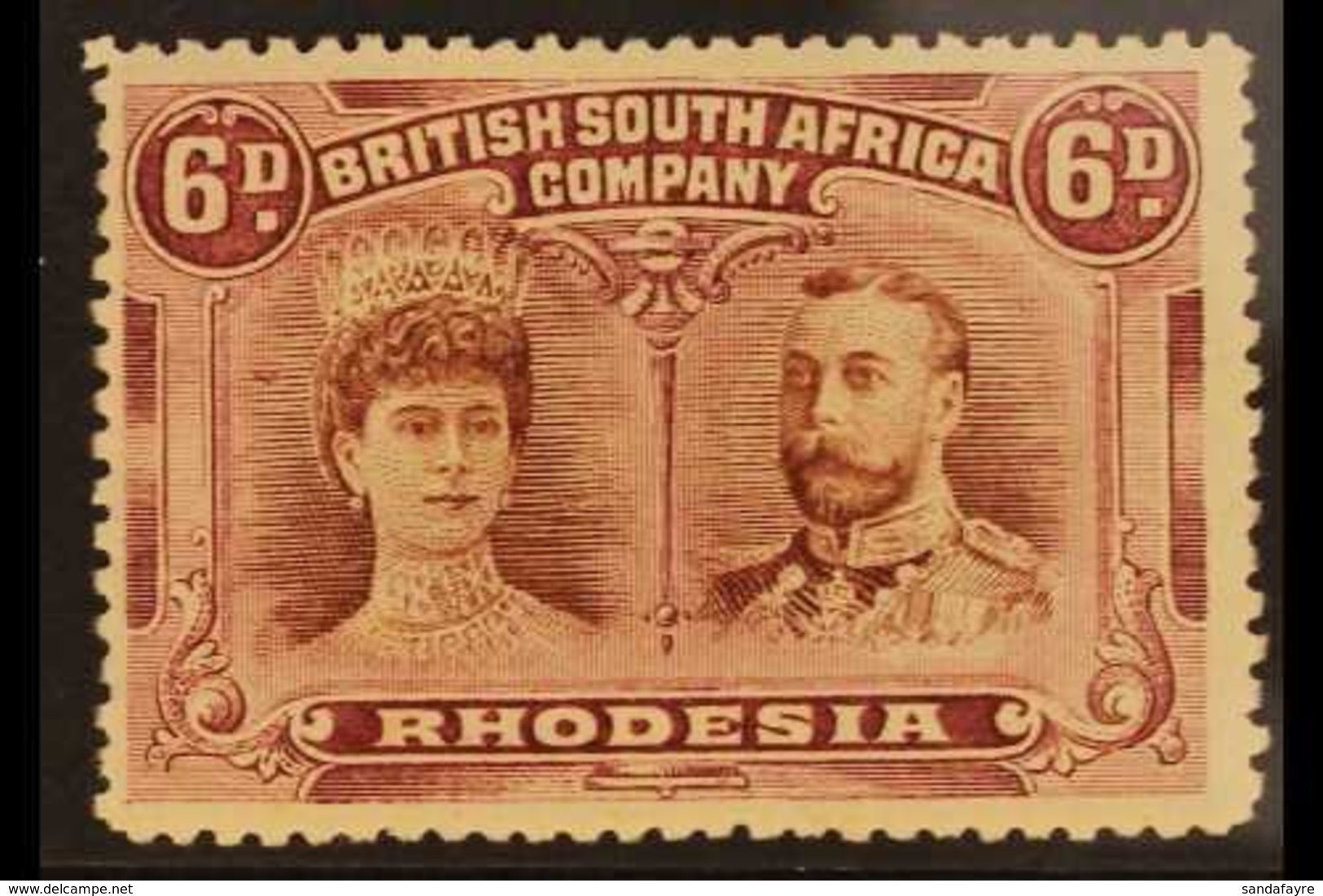 1910-13 6d Red-brown & Mauve Double Heads With 'Large Dot To Left Of Queen' Variety (position 10), SG 144 Var, Fine Mint - Sonstige & Ohne Zuordnung