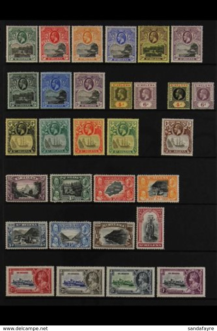 1912-1935 FINE MINT COLLECTION On A Stock Page, ALL DIFFERENT, Includes 1912-16 Set (ex 2d), 1912 & 1913 KGV Sets, 1922- - Sainte-Hélène