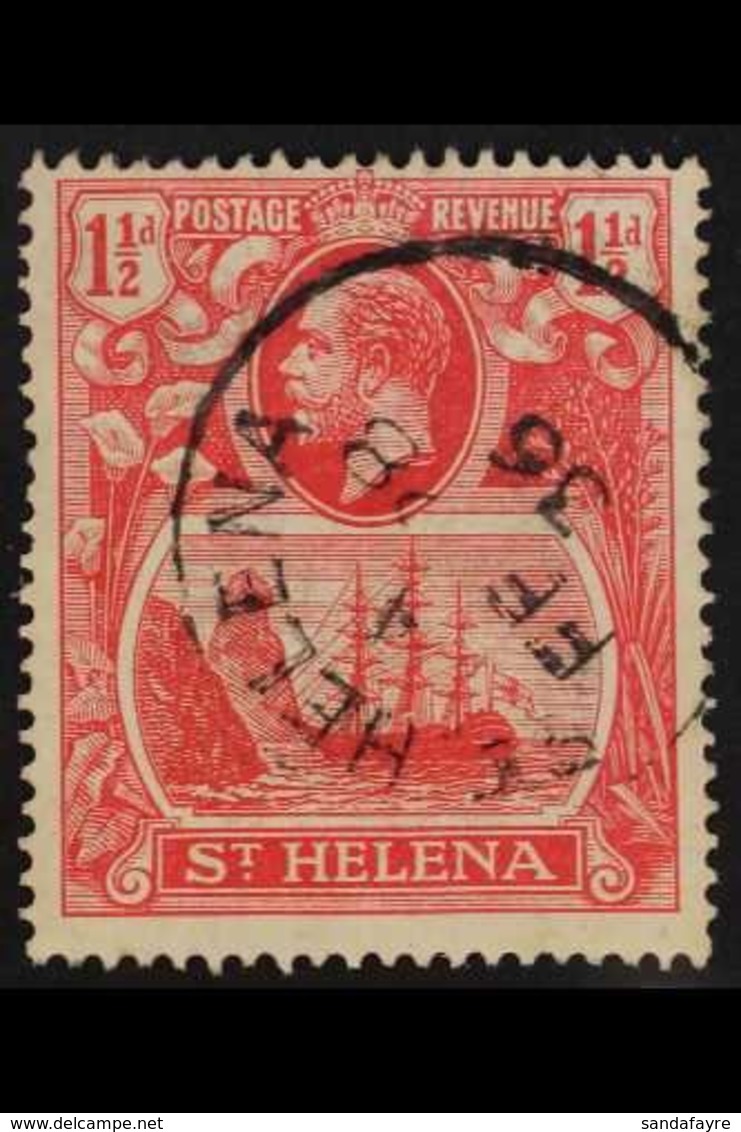 1922-37 1½d Rose-red With "BROKEN MAINMAST" Variety, SG 99a, Fine Used. For More Images, Please Visit Http://www.sandafa - Saint Helena Island