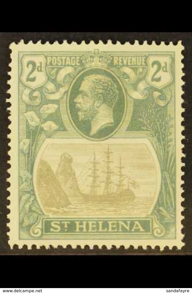 1922-37 2d Grey And Slate With BROKEN MAINMAST, SG 100a, Very Fine Mint. For More Images, Please Visit Http://www.sandaf - Isla Sta Helena