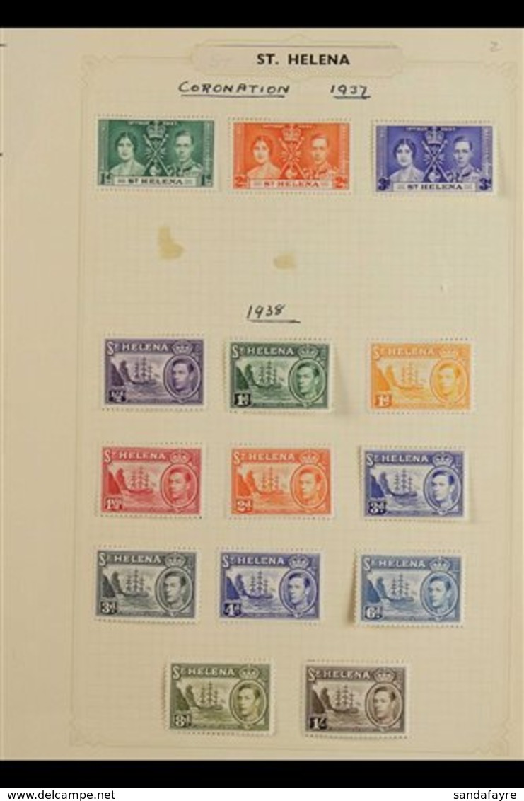 1937-49  COMPLETE KGVI COLLECTION A Complete Run From Coronation To New Colour Badge Of St Helena Set Presented On Album - Isla Sta Helena