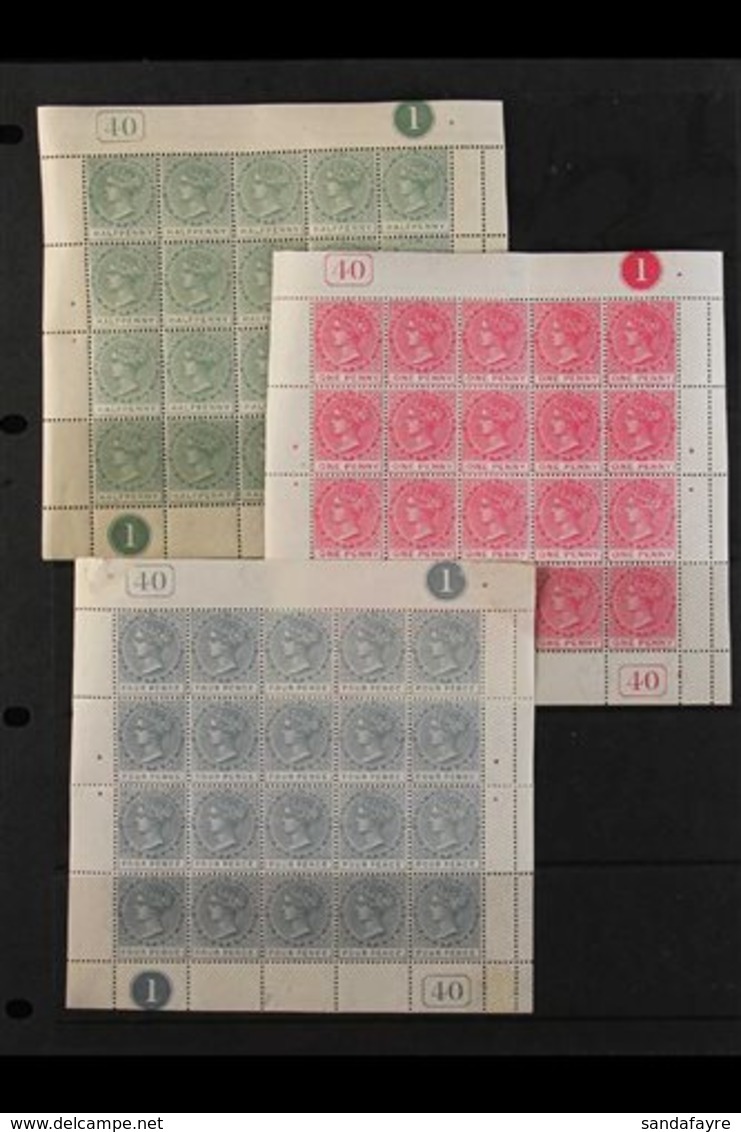 1882-84 ½d Dull Green, 1d Carmine-rose And 4d Grey, SG 11, 13 & 18, Each In A Superb Mint (½d And 1d Nhm, 4d Hinged In M - San Cristóbal Y Nieves - Anguilla (...-1980)